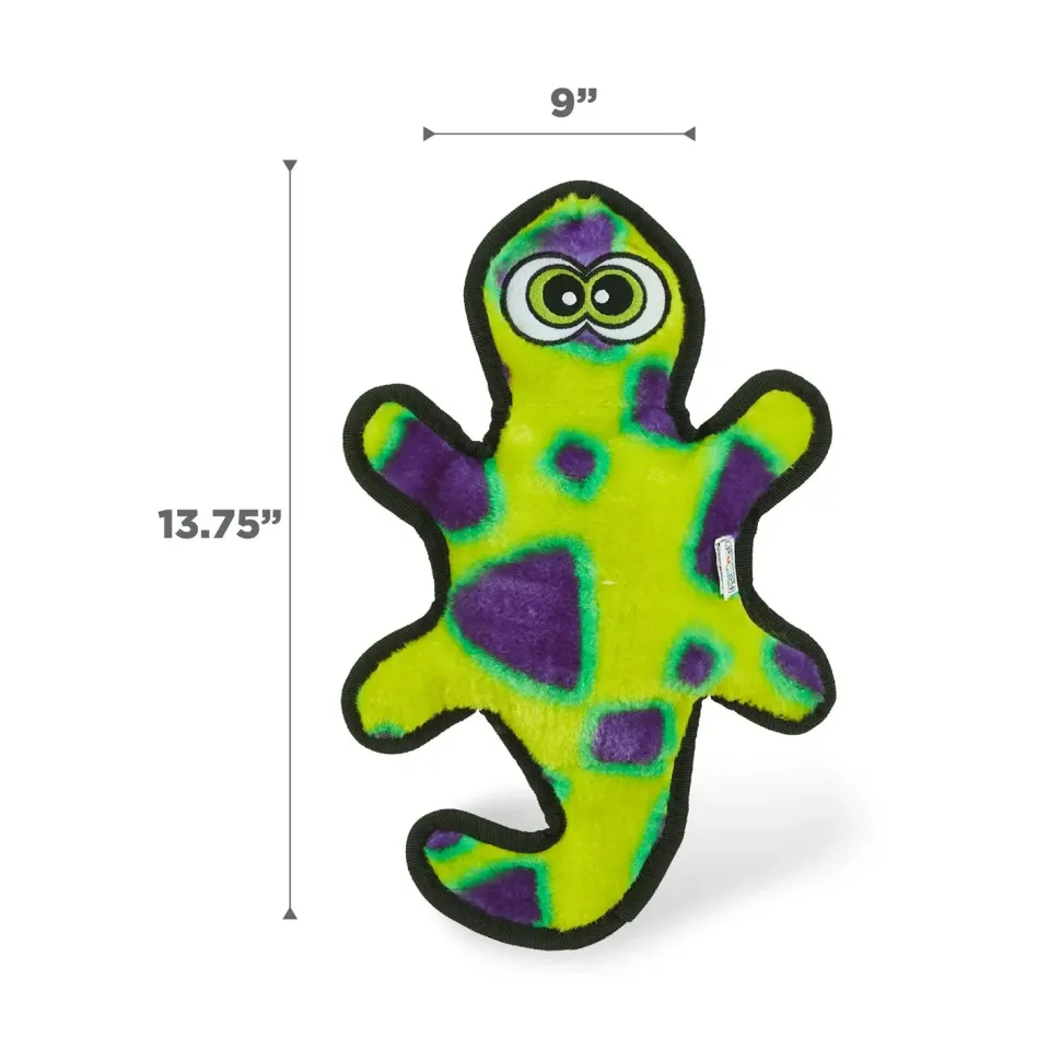 Outward Hound Invincibles Durablez Gecko Dog Toy Yellow & Green Medium