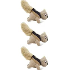 Outward Hound Squeakin' Animals Dog Toy Squirrel 3 Count