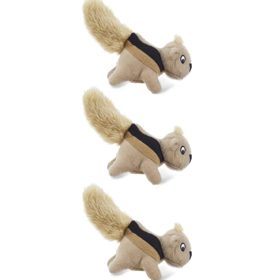 Outward Hound Squeakin' Animals Dog Toy Squirrel 3 Count