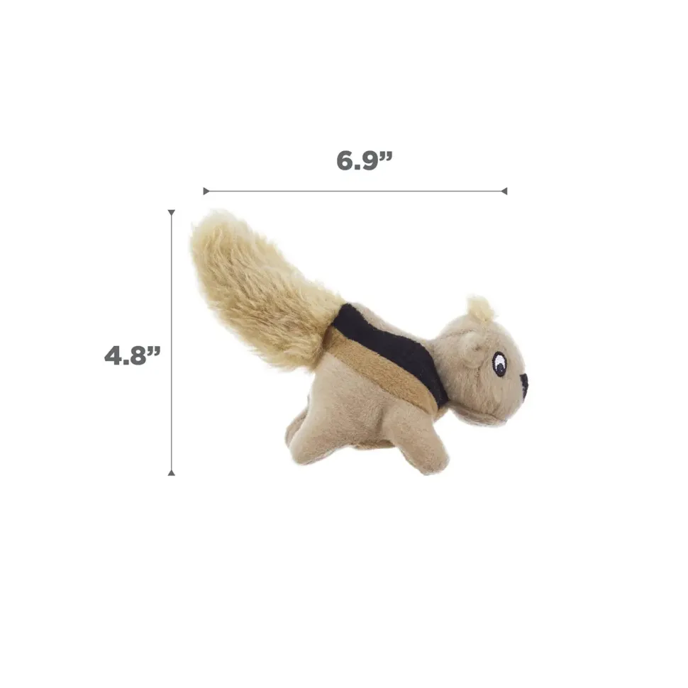 Outward Hound Squeakin' Animals Dog Toy Squirrel 3 Count