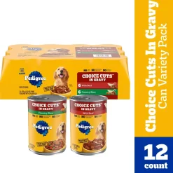 Pedigree Choice Cuts in Gravy Adult Wet Dog Food Variety Pack Beef & Country Stew 12 Count 13.2-oz