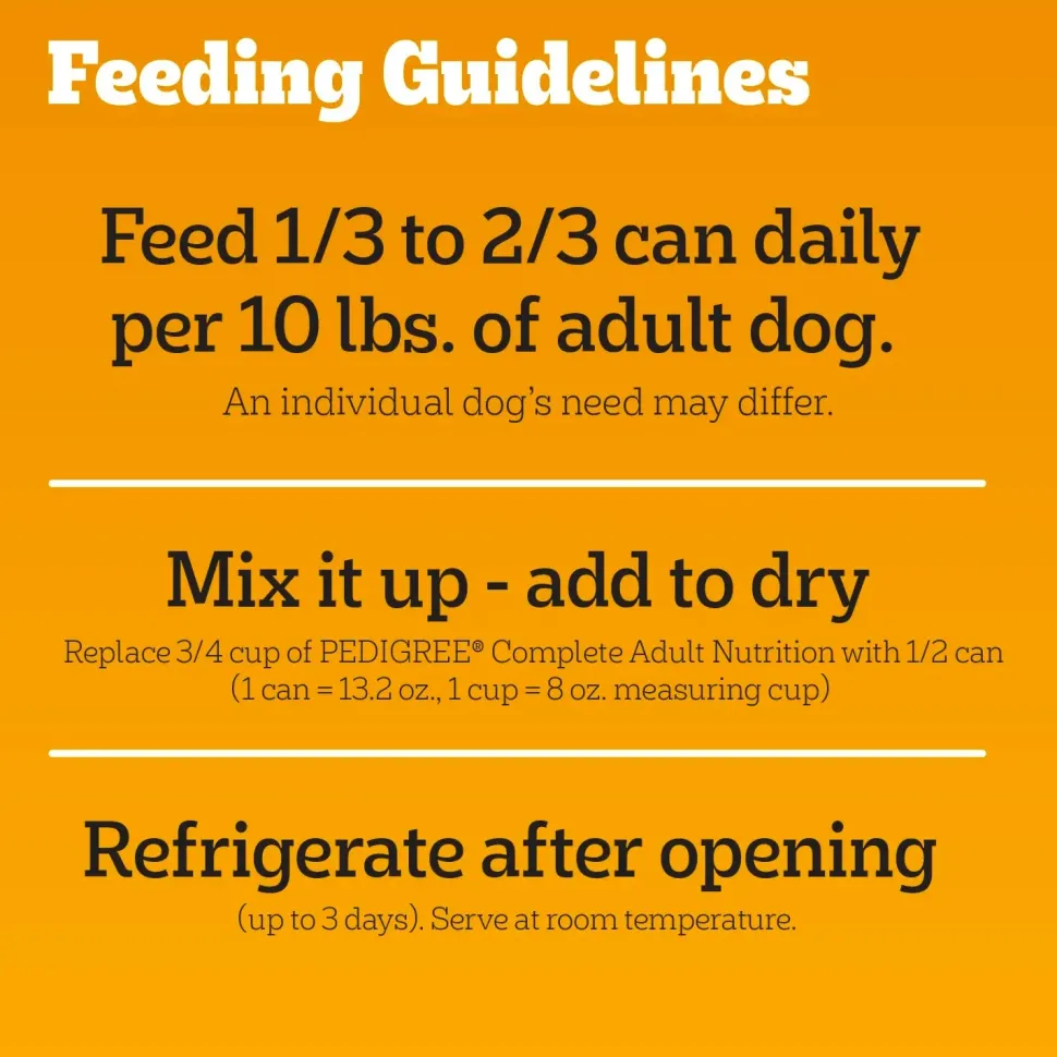 Pedigree Chopped Ground Dinner Adult Wet Dog Food Variety Pack Beef & Chicken 12 Count 13.7-oz