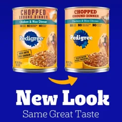 Pedigree Chopped Ground Dinner Adult Wet Dog Food Chicken & Rice 13.2-oz