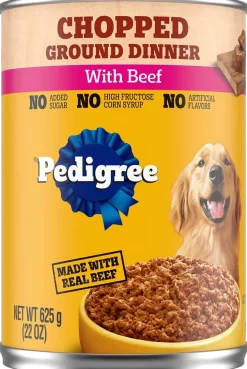 Pedigree Chopped Ground Dinner Adult Wet Dog Food Beef 22-oz