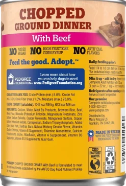 Pedigree Chopped Ground Dinner Adult Wet Dog Food Beef 22-oz