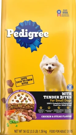 Pedigree Complete Nutrition Tender Bites Small Breed Adult Dry Dog Food Chicken & Steak 3.5-lb