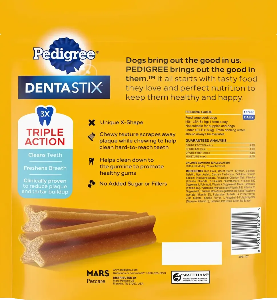 Pedigree DENTASTIX Dog Dental Treat Original w/Real Chicken 32 Count