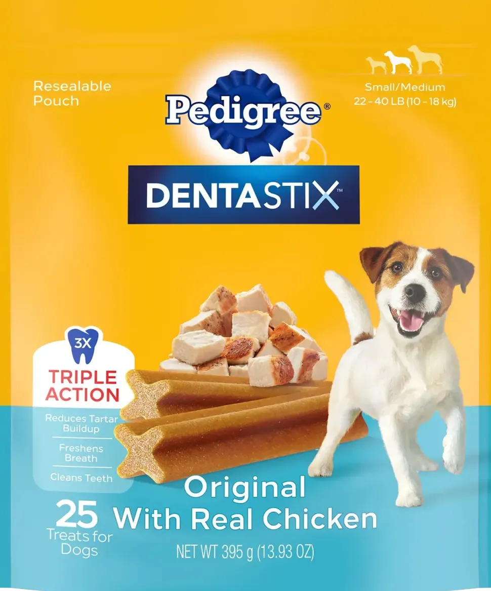 Pedigree DENTASTIX Dog Dental Treat Original with Real Chicken 25 Count