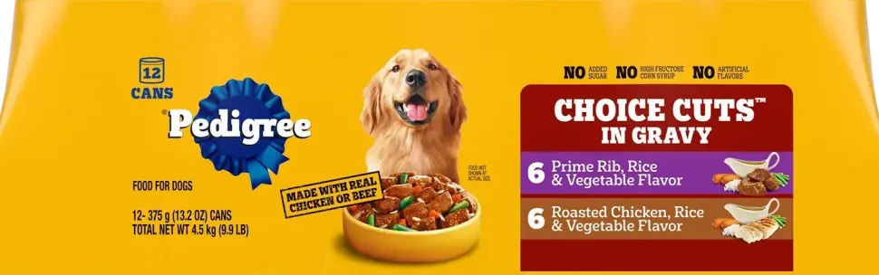 Pedigree Homestyle Meals Adult Wet Dog Food Variety Pack Prime Rib & Roasted Chicken 12 Count 9.9-lb