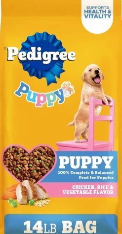 Pedigree Puppy Growth & Protection Dry Dog Food Chicken, Rice & Vegetable 14-lb