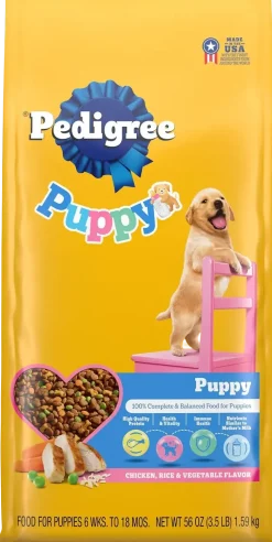 Pedigree Puppy Growth & Protection Dry Dog Food Chicken, Rice & Vegetable 3.5-lb