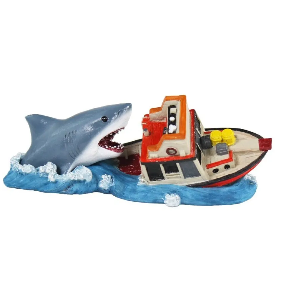 Penn-Plax Officially Licensed Boat Attack Aquarium Decoration Small