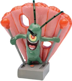 Penn-Plax SpongeBob SquarePants Plankton Aquarium Ornament Green, Pink, Grey Mini 2-in