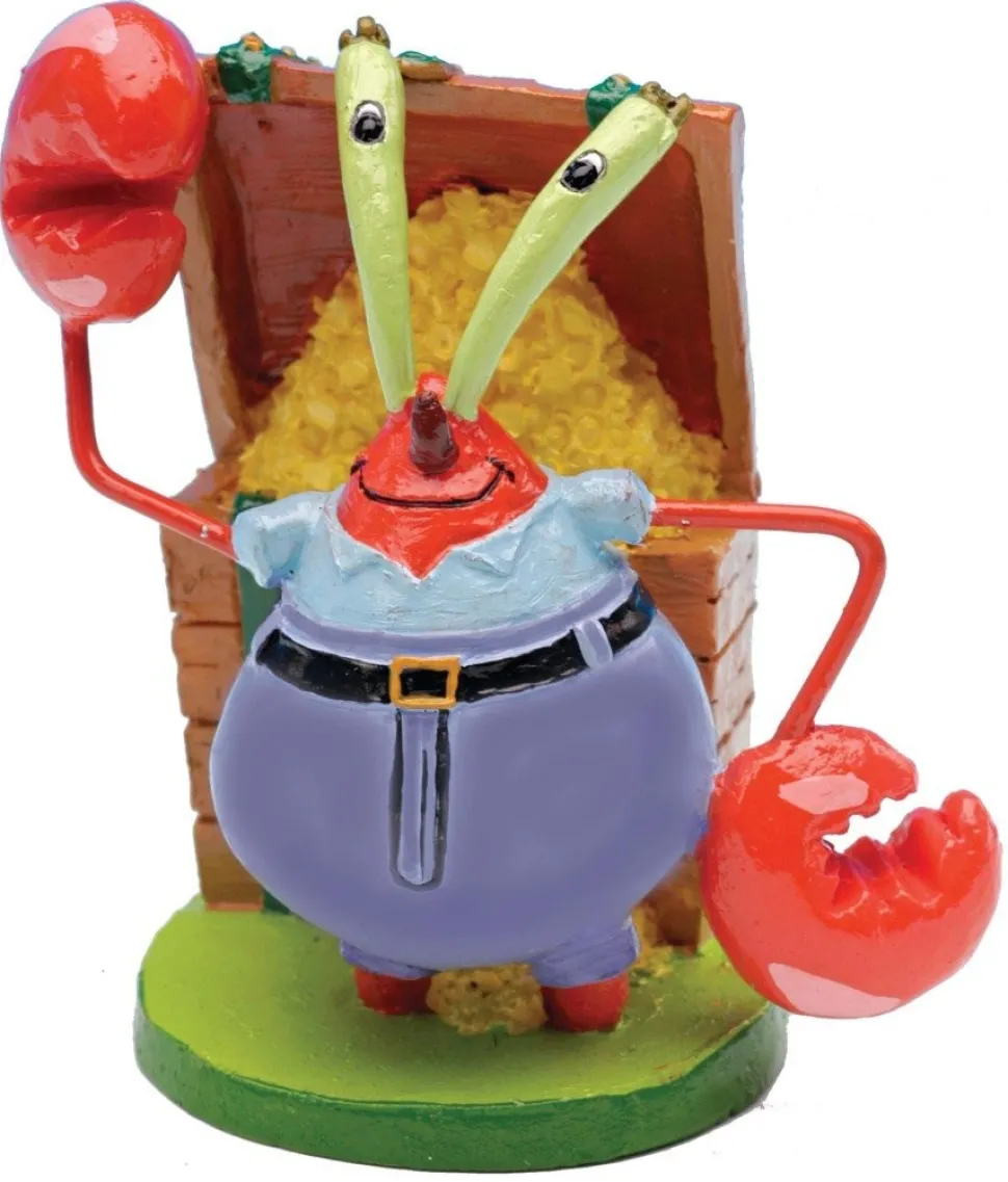 Penn-Plax SpongeBob SquarePants Mr. Krabs Aquarium Ornament Multicolor Mini 2-in