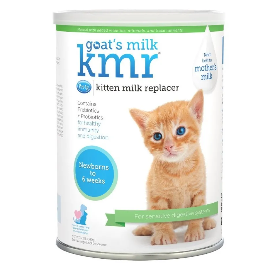 PetAg Goat's Milk KMR Kitten Milk Replacer Powder for Kittens 12-oz