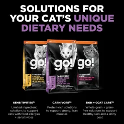 Petcurean Go! Solutions Carnivore Grain-Free Dry Cat Food Chicken Turkey & Duck Recipe 3-lb