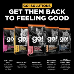 Petcurean Go! Solutions Carnivore Grain-Free Dry Cat Food Salmon & Cod 3-lb