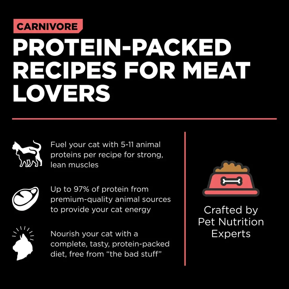 Petcurean Go! Solutions Carnivore Grain-Free Dry Cat Food Salmon & Cod 3-lb