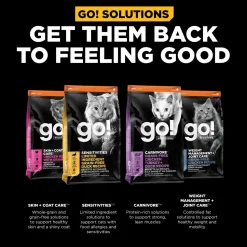 Petcurean Go! Solutions Digestion & Gut Health Dry Cat Food Chicken with Ancient Grains 3-lb