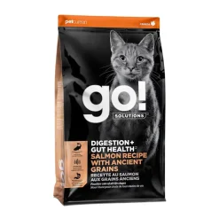 Petcurean Go! Solutions Digestion & Gut Health Dry Cat Food Salmon with Ancient Grains 3-lb