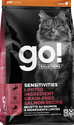 Petcurean Go! Solutions Sensitivities Limited Ingredient Grain-Free Dry Cat Food Salmon 3-lb