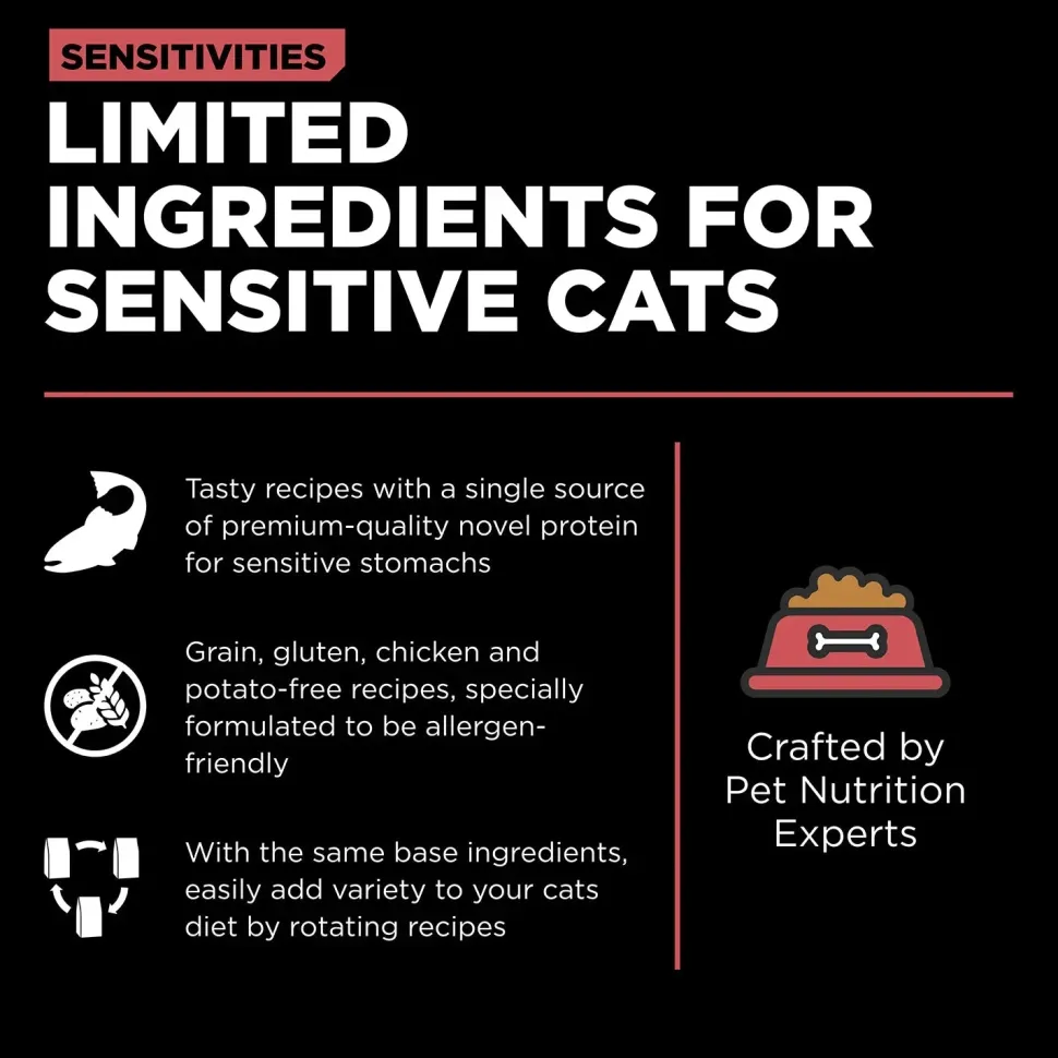 Petcurean Go! Solutions Sensitivities Limited Ingredient Grain-Free Dry Cat Food Salmon 3-lb