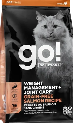 Petcurean Go! Solutions Weight Management & Joint Care Grain-Free Dry Cat Food Salmon 3-lb