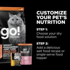 Petcurean Go! Solutions Weight Management & Joint Care Grain-Free Dry Cat Food Salmon 3-lb