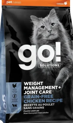 Petcurean Go! Solutions Weight Management & Joint Care Grain-Free Dry Cat Food Chicken 3-lb