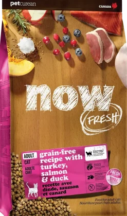 Petcurean Now Fresh Grain-Free Adult Formula Dry Cat Food Turkey, Salmon & Duck 3-lb