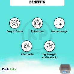 Petmate Basic Cat Litter Pan Mouse Gray Small