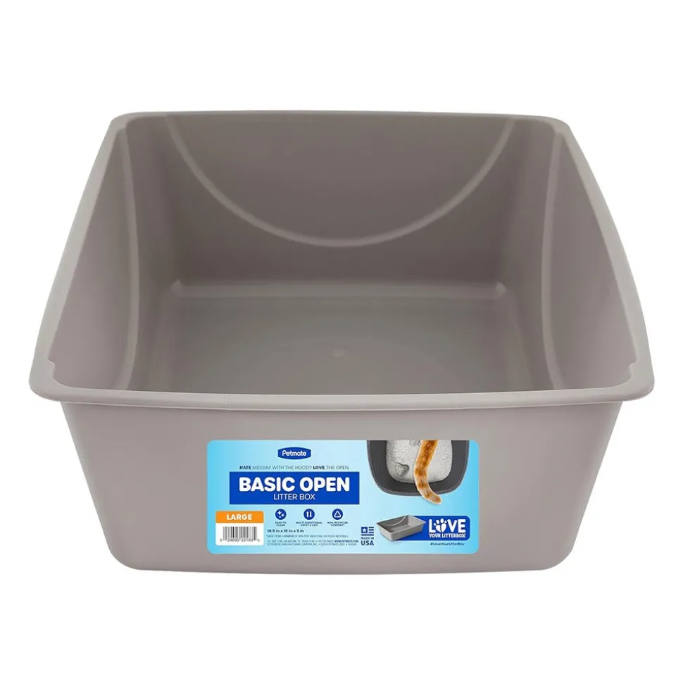 Petmate Basic Cat Litter Pan Mouse Gray Large