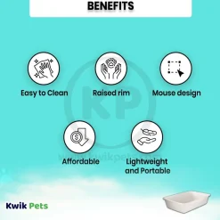 Petmate Basic Cat Litter Pan Mouse Gray Medium