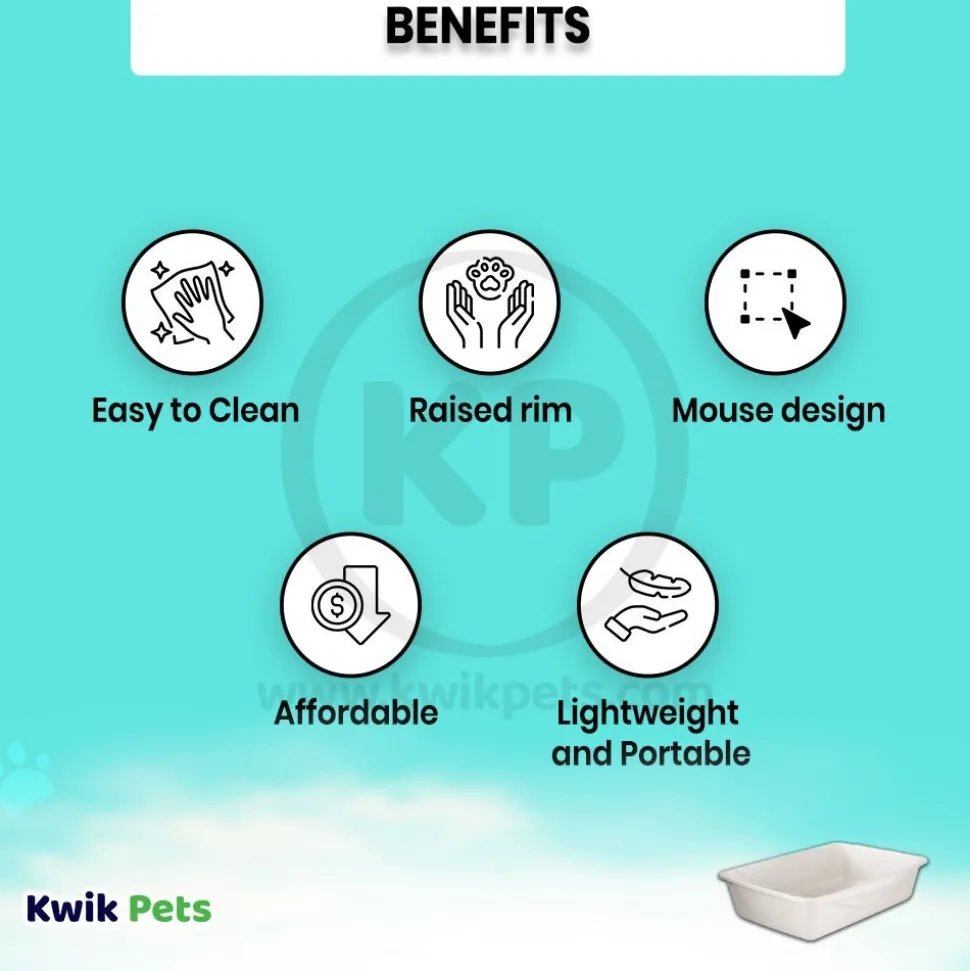 Petmate Basic Cat Litter Pan Mouse Gray Medium