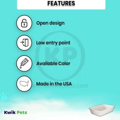 Petmate Basic Cat Litter Pan Mouse Gray Medium