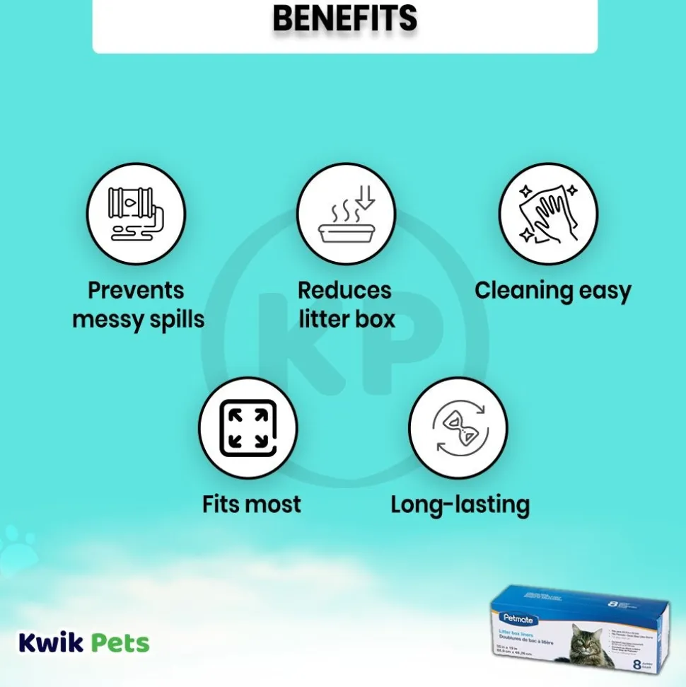 Petmate Cleanstep Litter Box Liners White Jumbo 8 Count