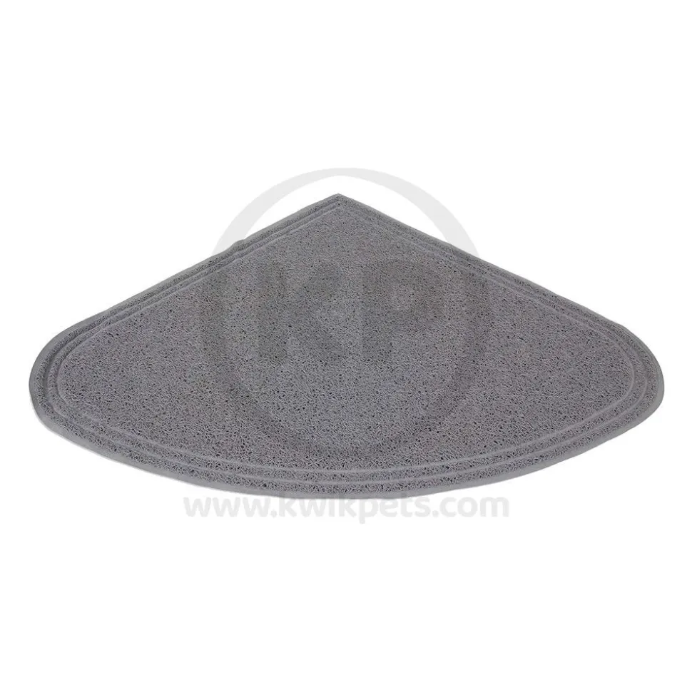Petmate Corner Cat Litter Mat Grey One Size