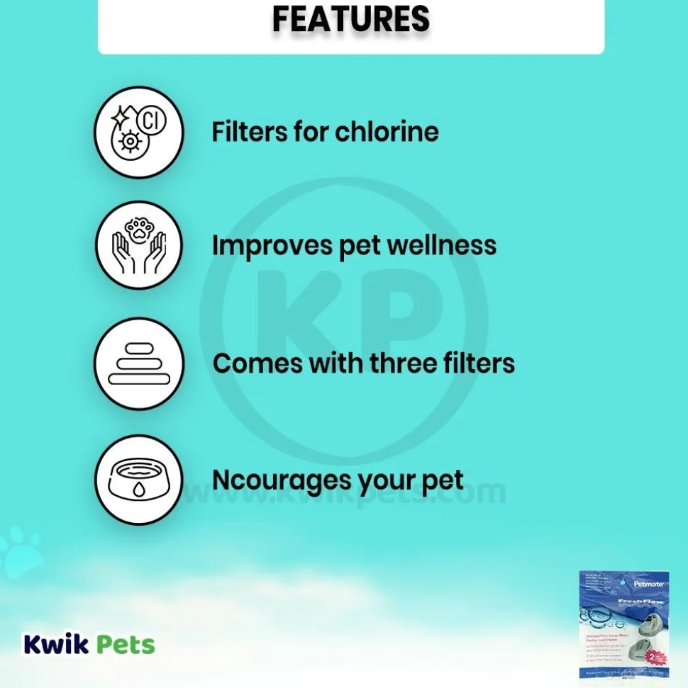 Petmate Fresh Flow Replacement Charcoal Filter 2 Pack