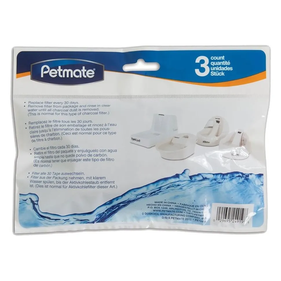 Petmate Fresh Flow Replacement Charcoal Filter 3 Pack