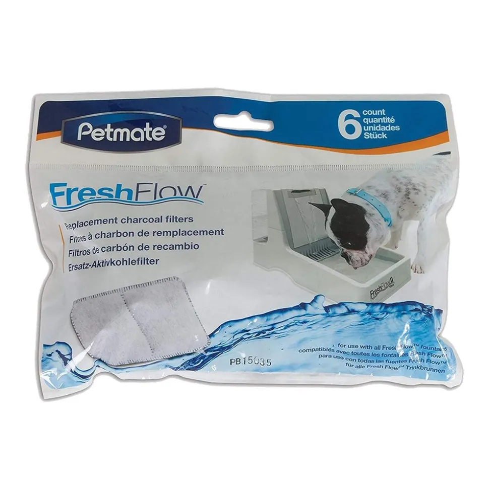 Petmate Fresh Flow Replacement Charcoal Filter 6 Pack