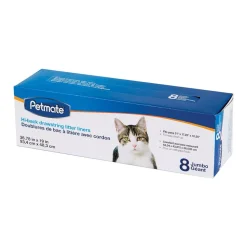 Petmate Hi-Back Drawstring Litter Pan Liners Clear Jumbo 8 Count