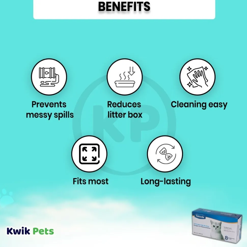 Petmate Litter Pan Liners Clear Jumbo 8 Count