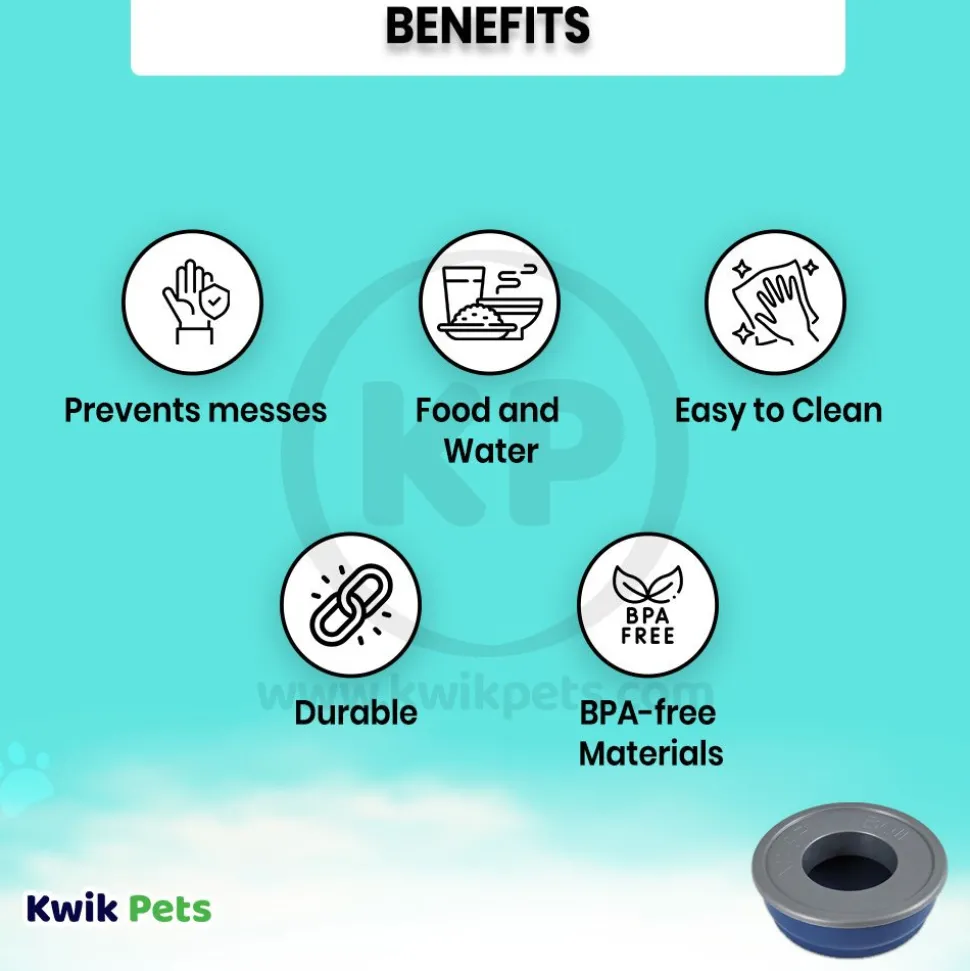 Petmate No Spill Dog Bowl Blue Medium
