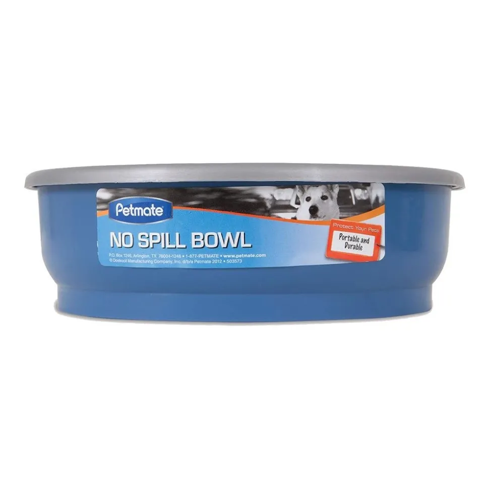 Petmate No Spill Dog Bowl Blue Medium