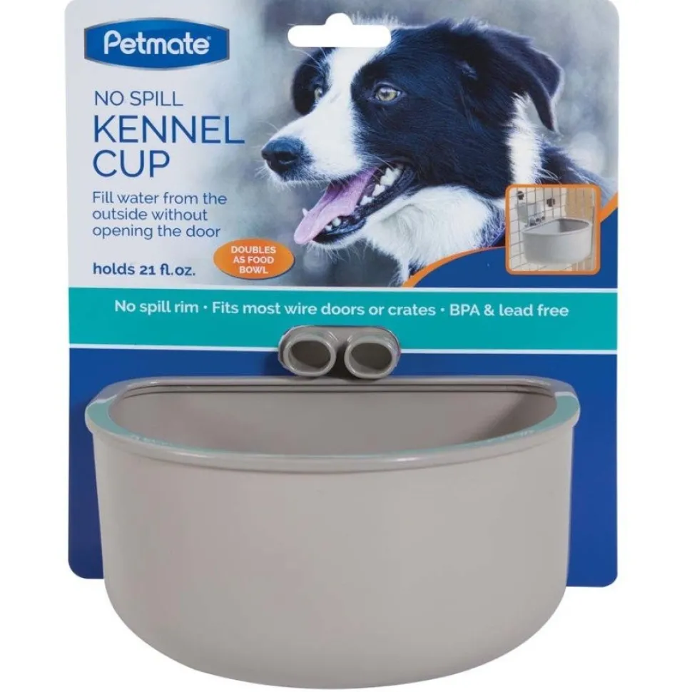Petmate No Spill Dog Kennel Cup Grey Large