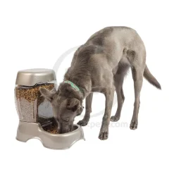 Petmate Pet Cafe Automatic Dog & Cat Gravity Feeder Pearl Tan Medium