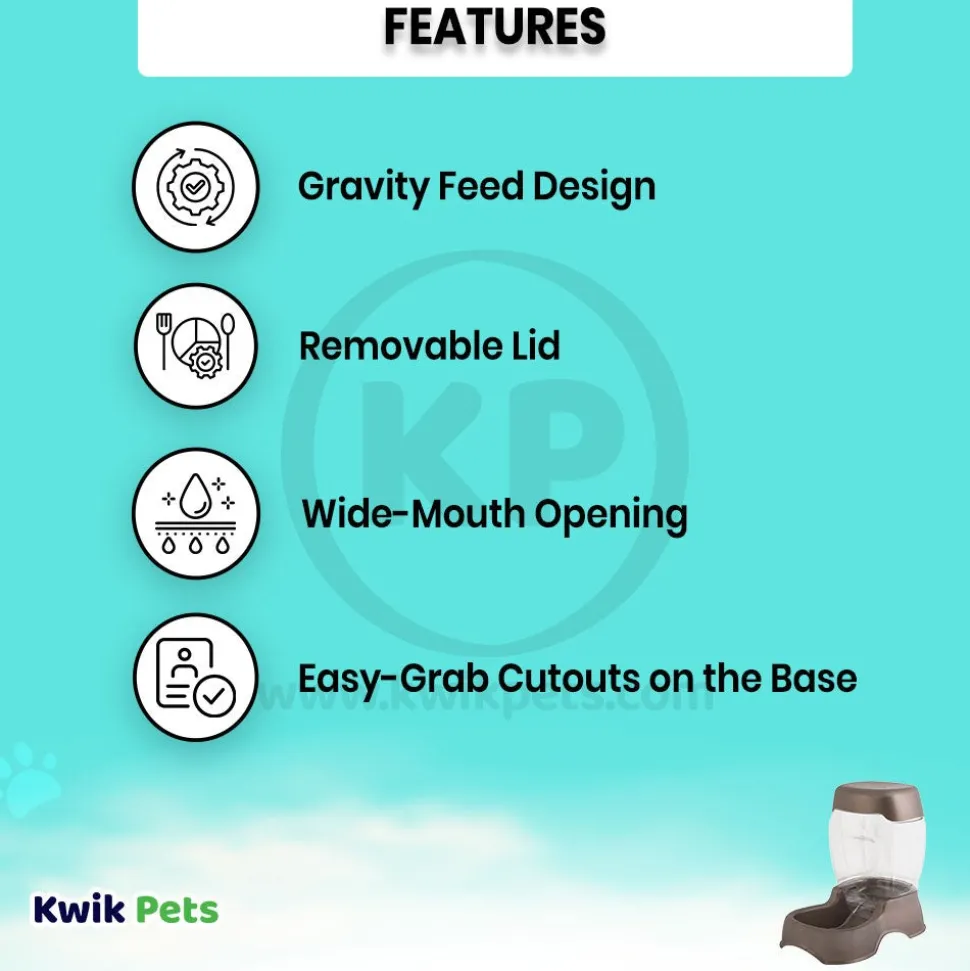 Petmate Pet Cafe Automatic Dog & Cat Gravity Feeder Pearl Tan Large