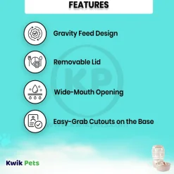 Petmate Replendish Automatic Dog & Cat Gravity Feeder with Microban Pearl Silver Grey Small