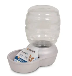 Petmate Replendish Automatic Dog & Cat Gravity Water Bowl with Microban Pearl Silver Grey Medium