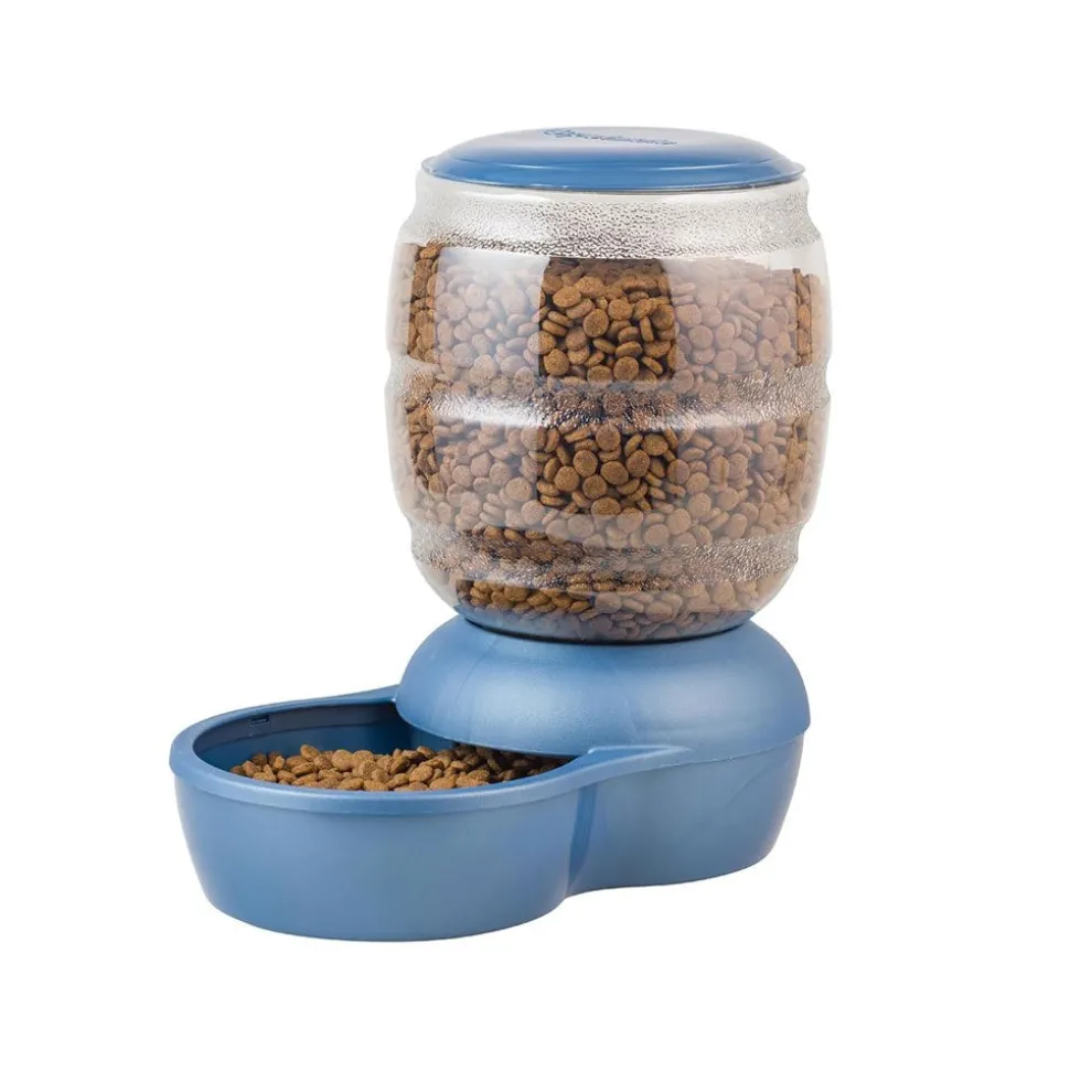 Petmate Replendish Automatic Dog & Cat Gravity Feeder with Microban Pearl Peacock Blue Small